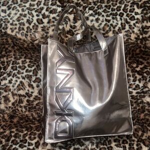 DKNY Metallic Silver Tote Bag